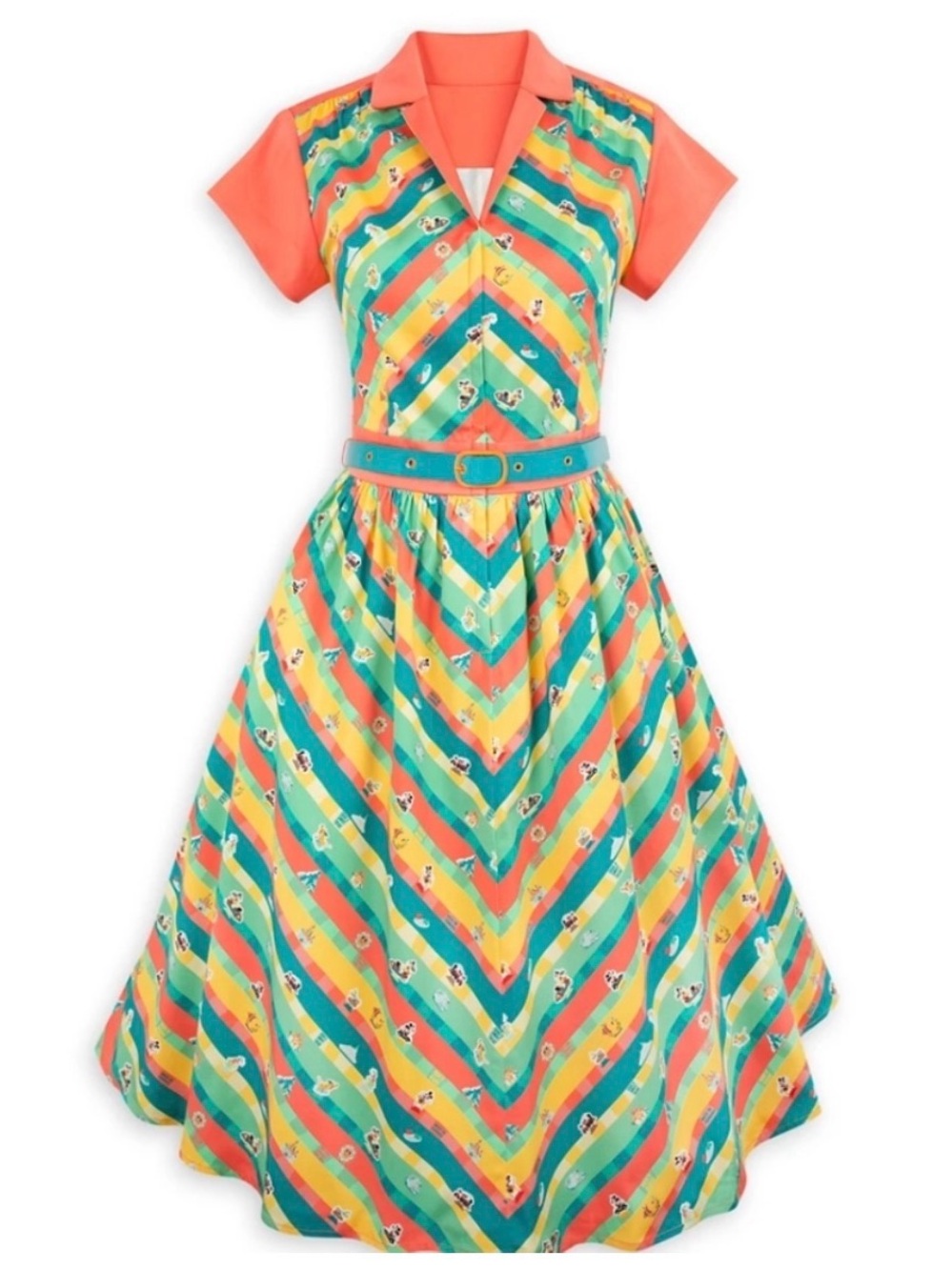 Disneyland Resort The Dress Shop Play in the Parks Chevron Fit-and-Flare Dress